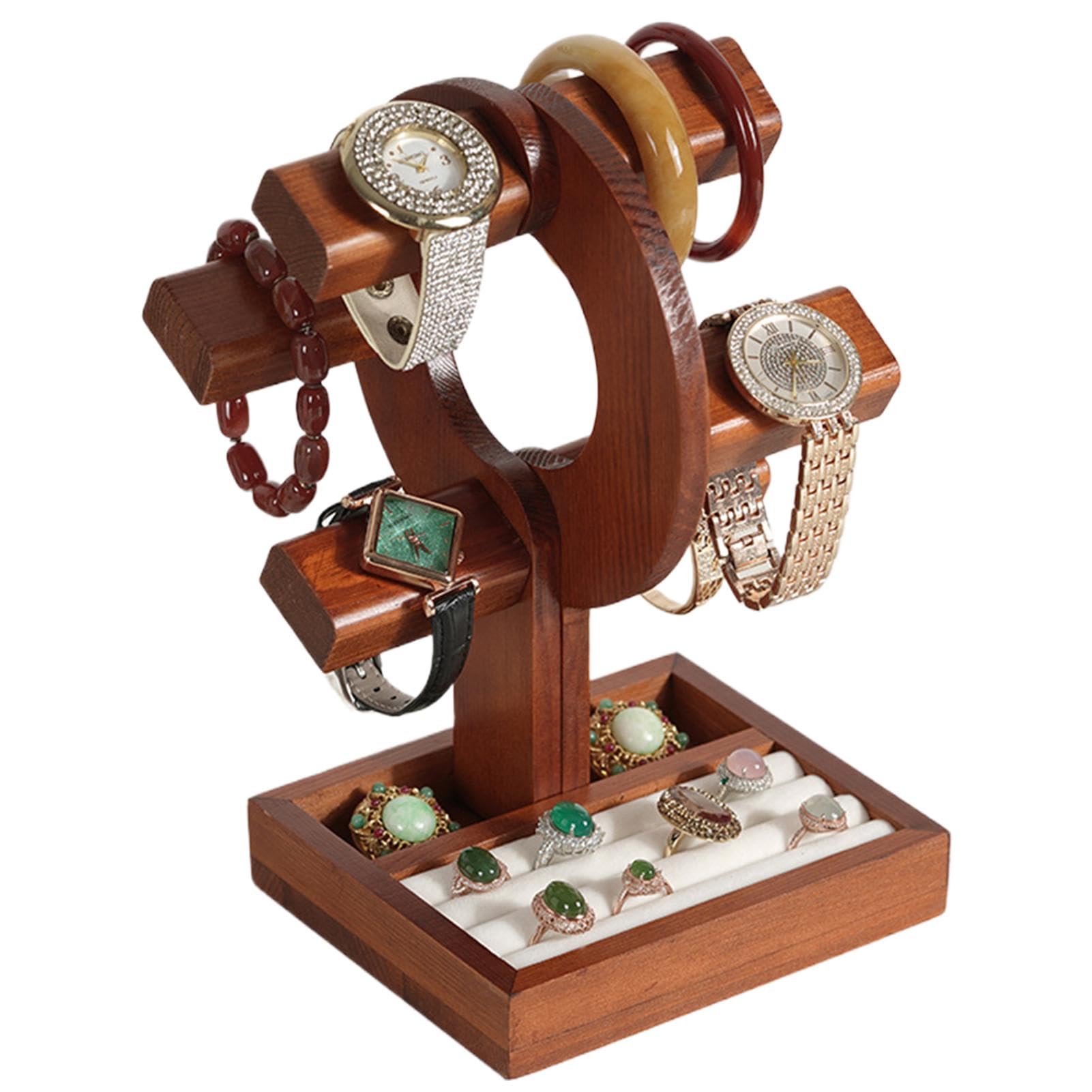 Support organisateur de bijoux en bois pour éviter les colliers emmêlés