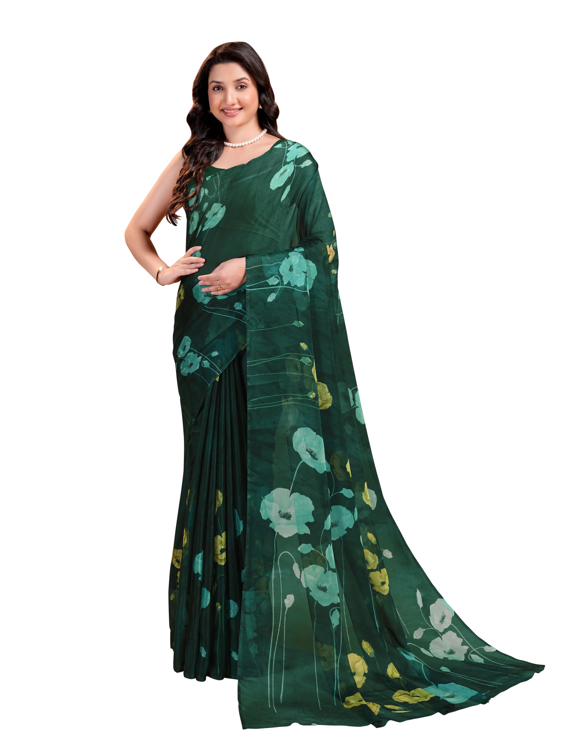 garden vareli Summer Roganza Viscose Brasso Floral Print Saree-picture-10