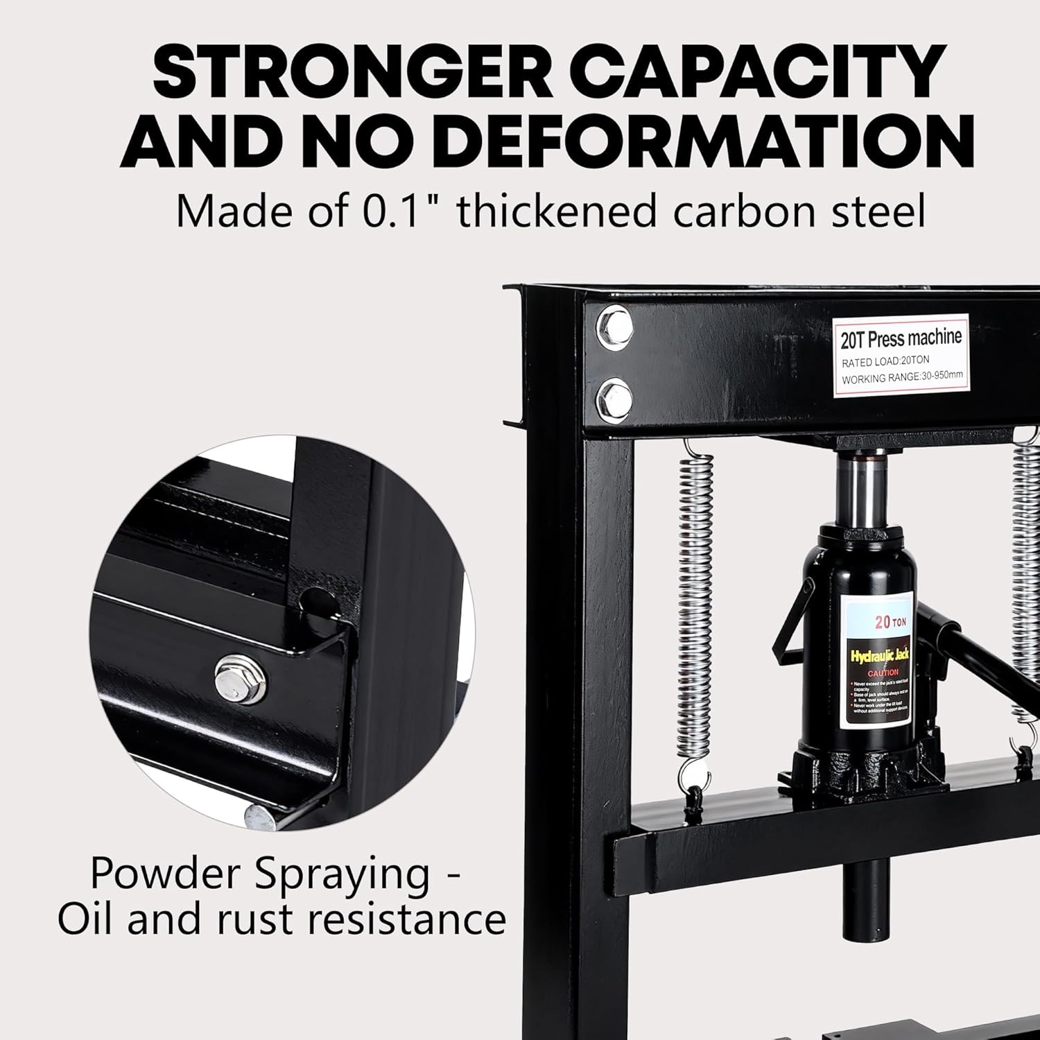 20 Ton Hydraulic H-Frame Shop Press, Heavy Duty Manual Hydraulic Press Machine with Adjustable Bed & Stamping Plates, Metal Working Press for Auto Repair, Garage, Engine Bearing Removal