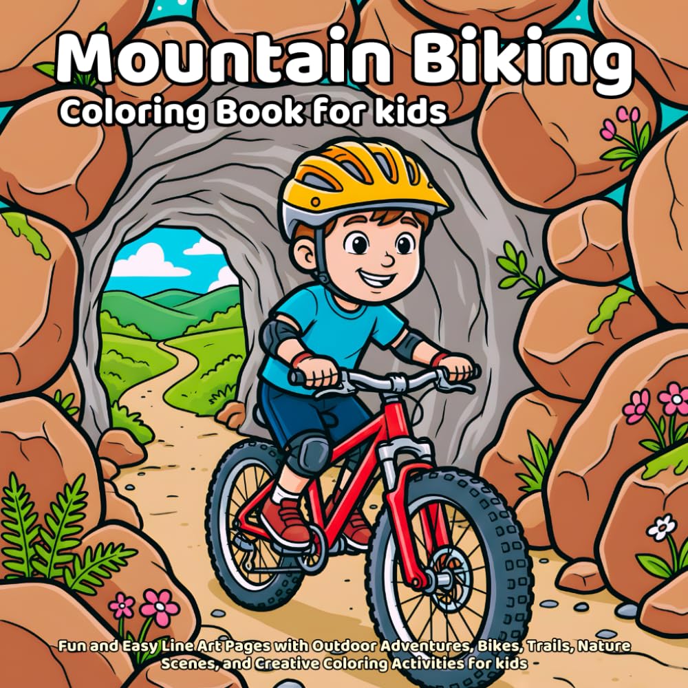 Mountain Biking Coloring Book: Fun and Easy Line Art Pages with Outdoor Adventures, Bikes, Trails, Nature Scenes, and Creative Coloring Activities for kids (Sports coloring books)