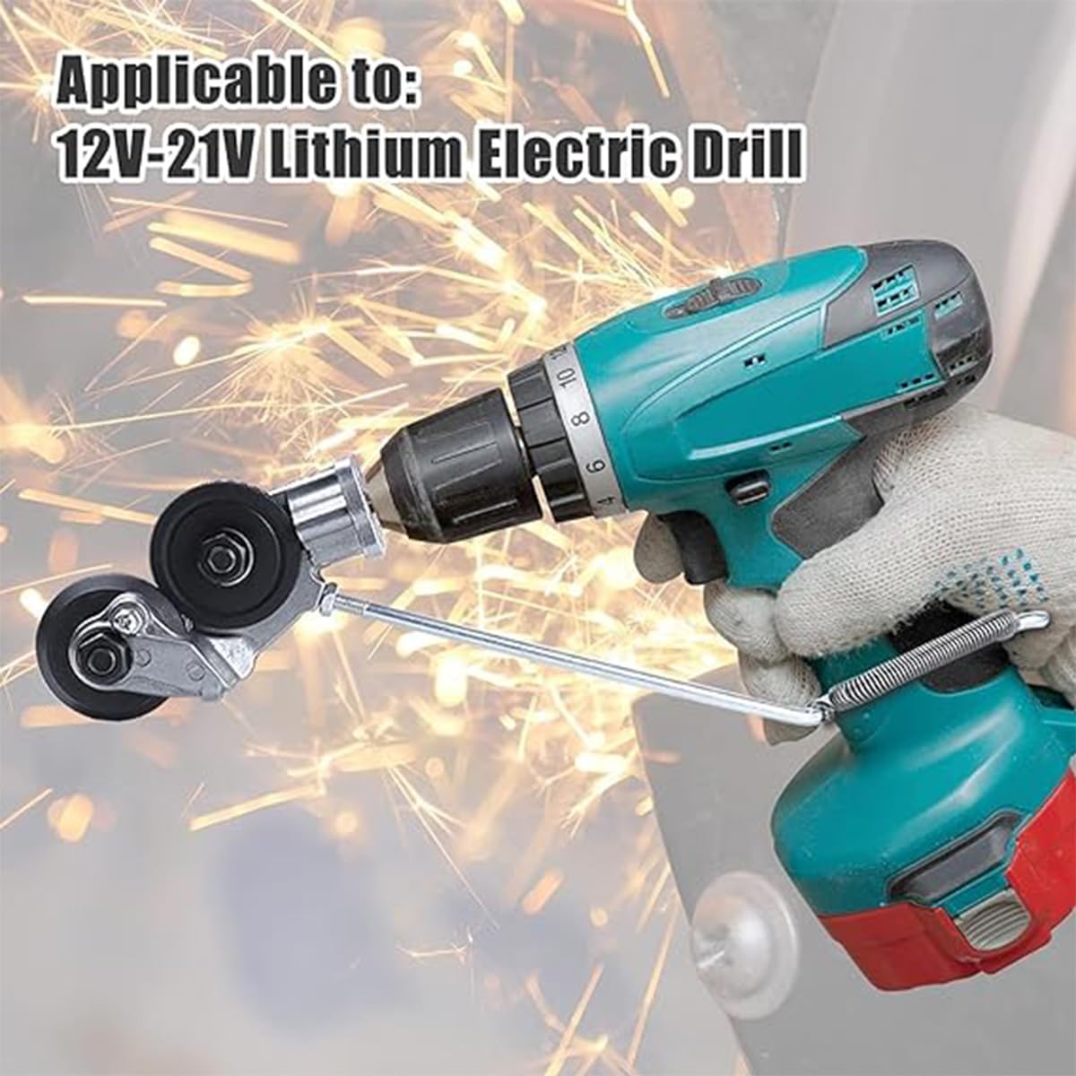 2 pcs 2024 Electric Drill Plate Cutter Attachment Drill Attachment Metal Cutter Sheet Metal Cutter Drill Attachment Double Headed Sheet Metal Nibbler Cutter for Cutting Metal Plates Hard Materials