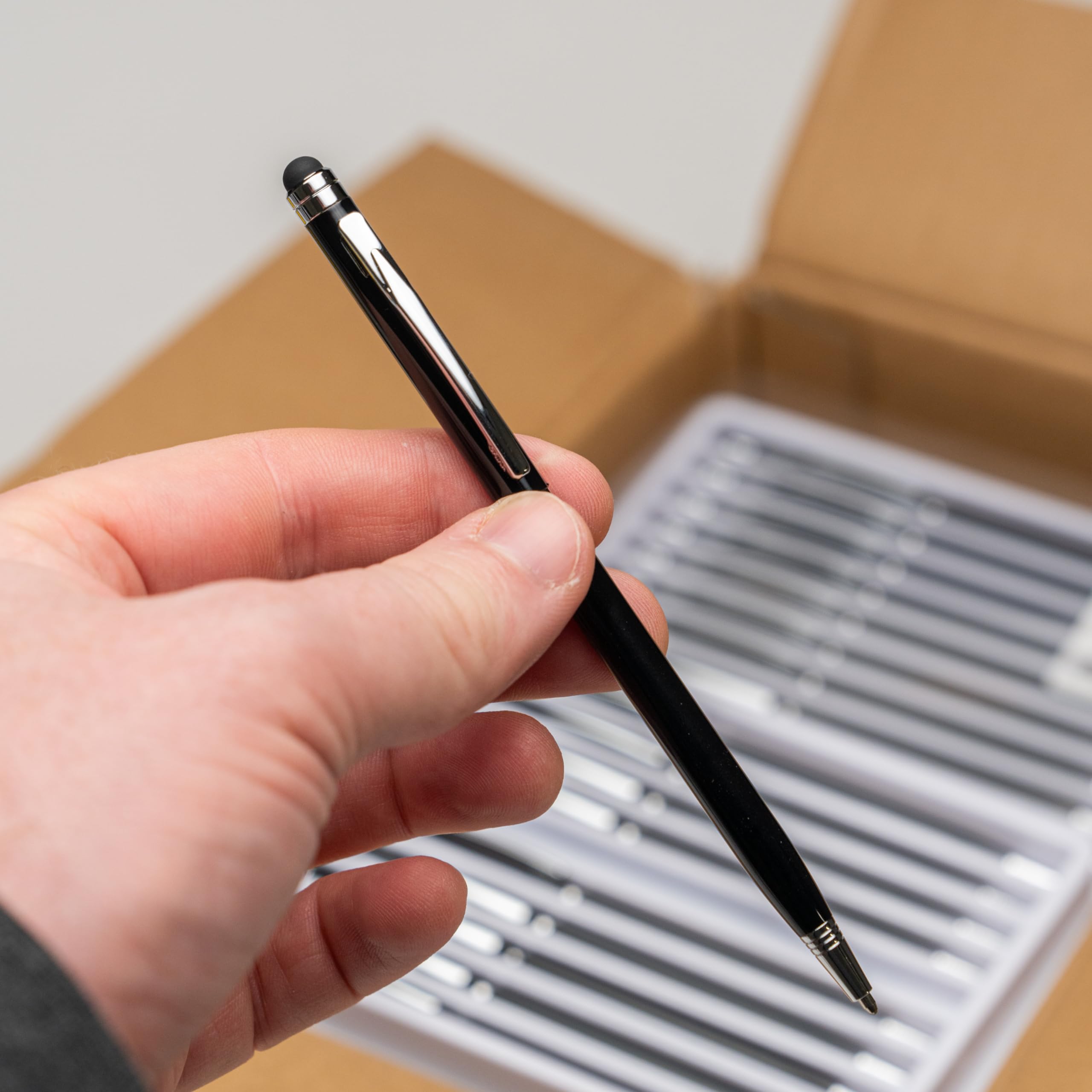 Bulk Box 200 lápices capacitivos para pantalla táctil 2 en 1 para tableta y con bolígrafo de tinta compatible con iPad, iPhone, Kindle Fire, Samsung Galaxy y Android