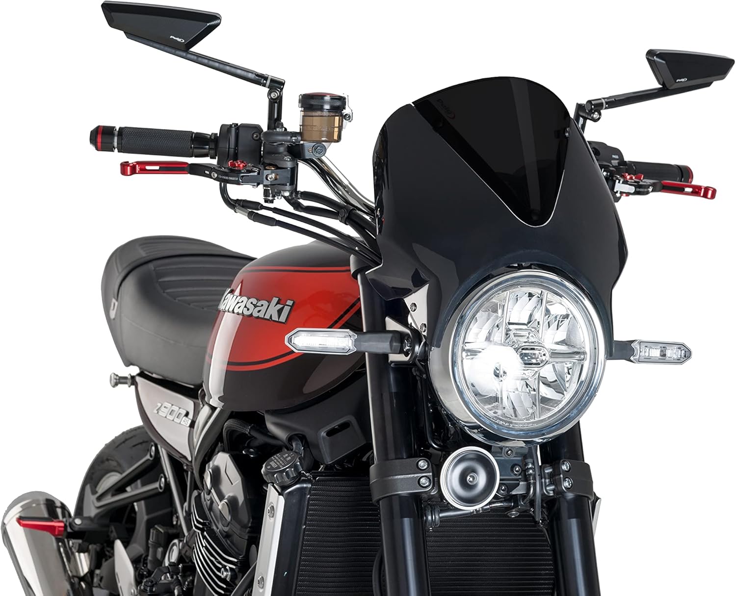 Puig Vision Windscreen (BLACK FAIRING WITH DARK SMOKE SCREEN) For 18-23 KAWASAKI ZR900RS