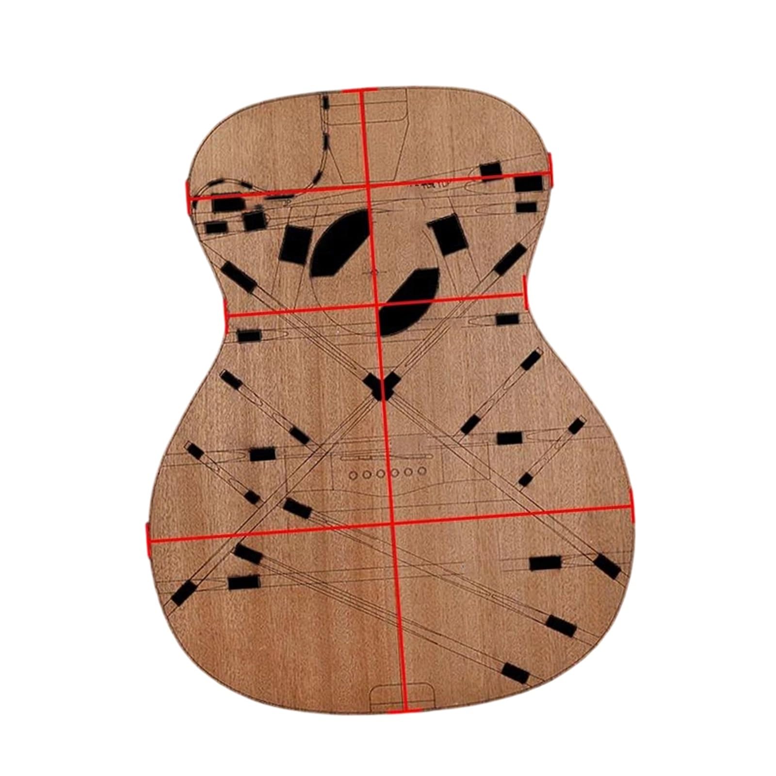 Juego Herramientas Ajuste Guitarra Diagrama De Ubicación La Boca Del Molde Madera Para Guitarra Acústica(40)