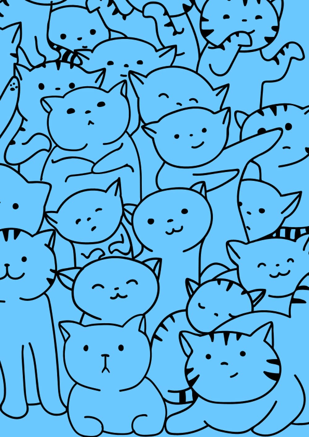 Blue Cat Notebook / Cute Cat Pictures: A4 size, !00 Pages: Cat Notebook: Cute cats lined pages, cute colorful cat notebook journal, kids cats composition book, Notebook Journal