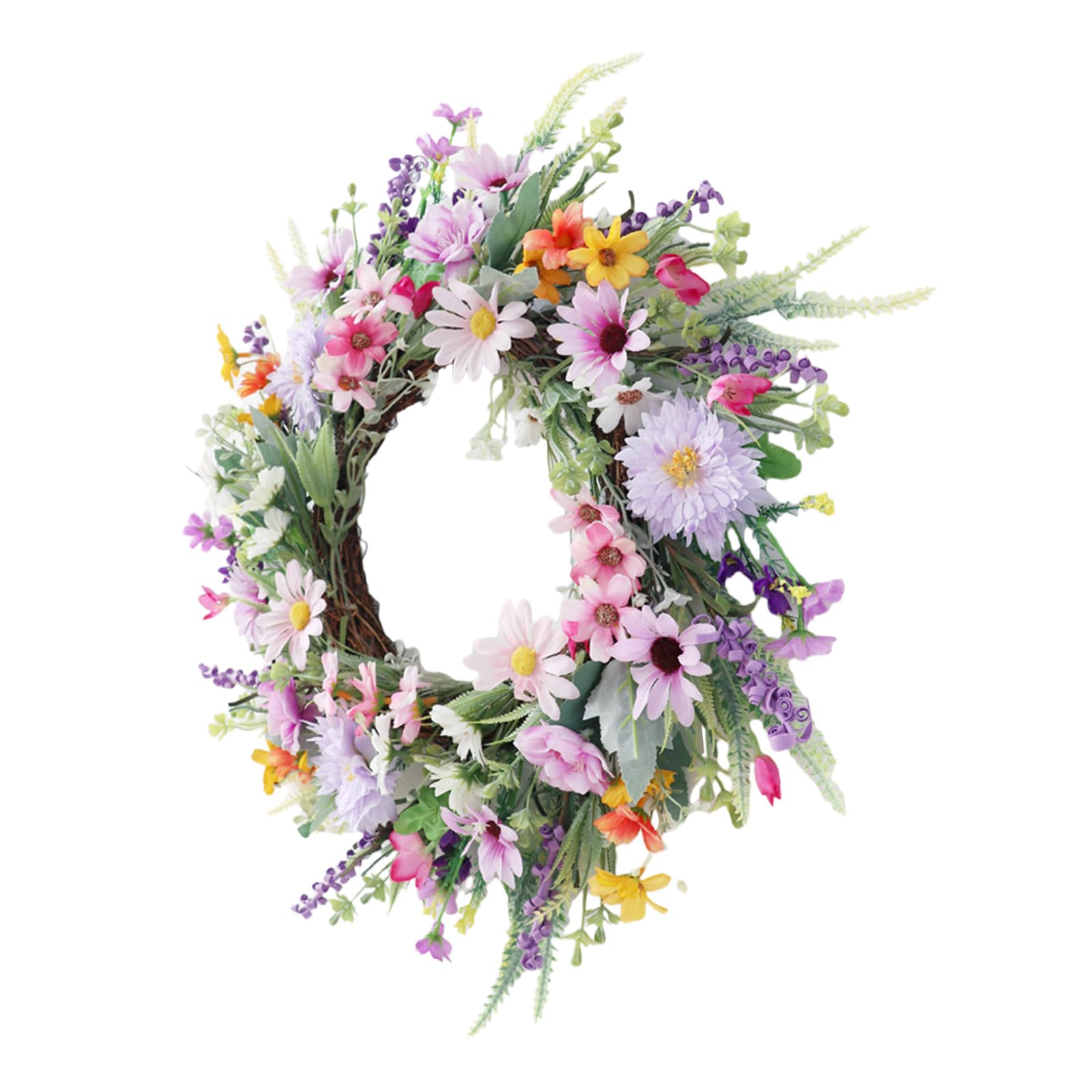 Artificial Flower Wreath Spring Festival Artificial for Front Door Hallway Garden Farmhouses