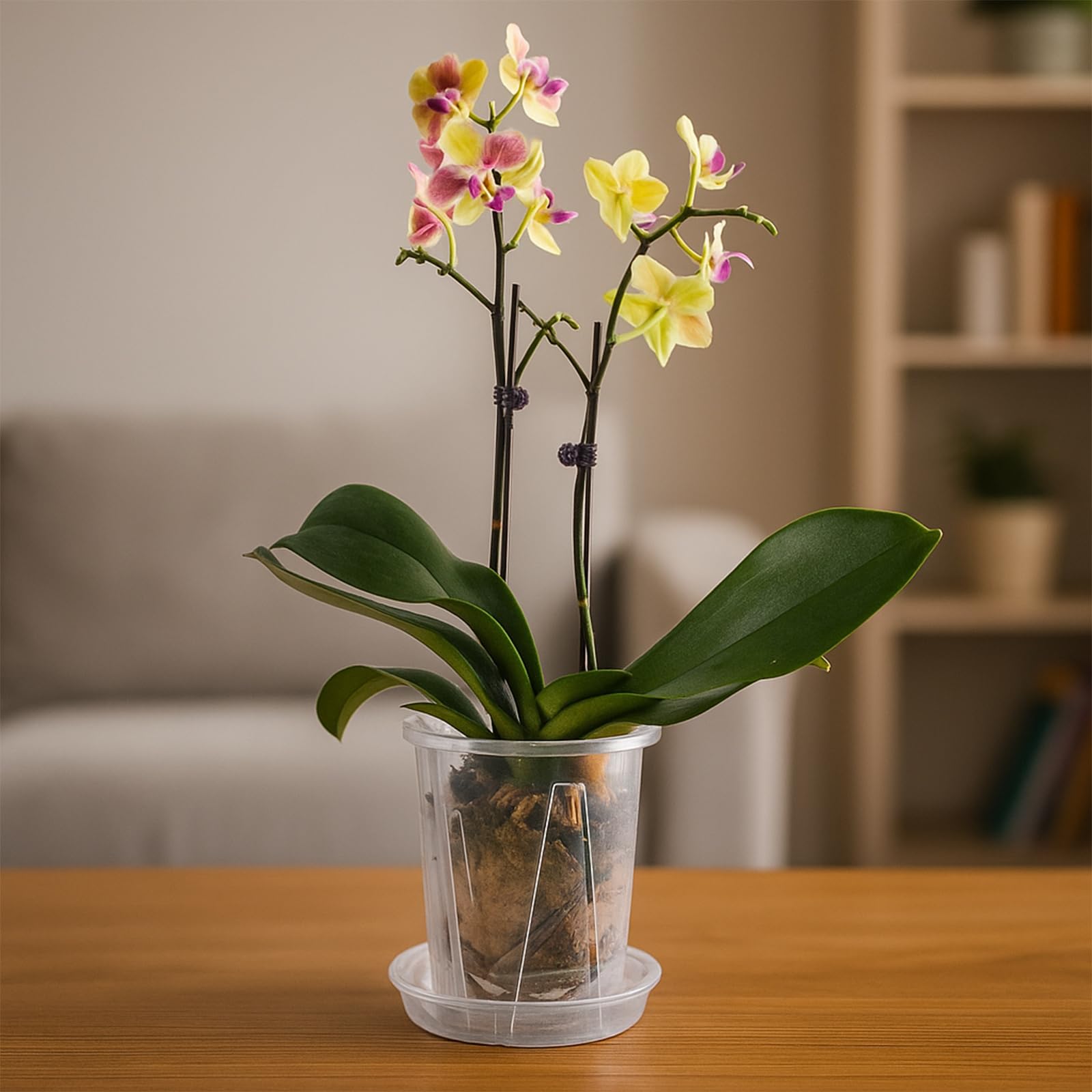 Lot de 6 pots à orchidée transparents avec trous de drainage (12, 12 pouces)