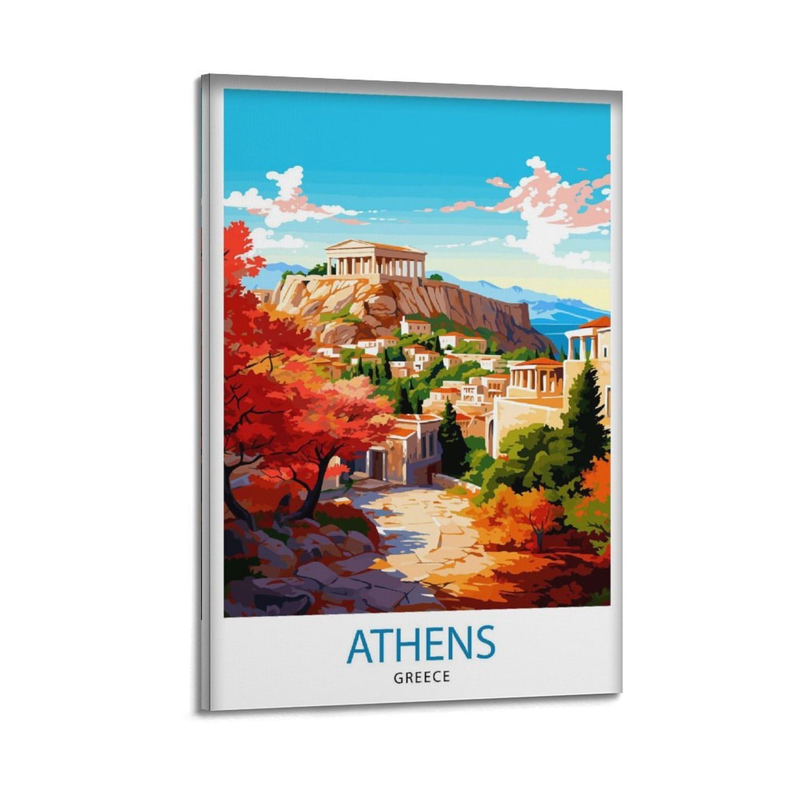 xiaoxiaoshen Athens Greece Travel Canvas Poster Wall Art Prints Room Aesthetic Murals Bedroom And Living Decorations 20x30inch(50x75cm)