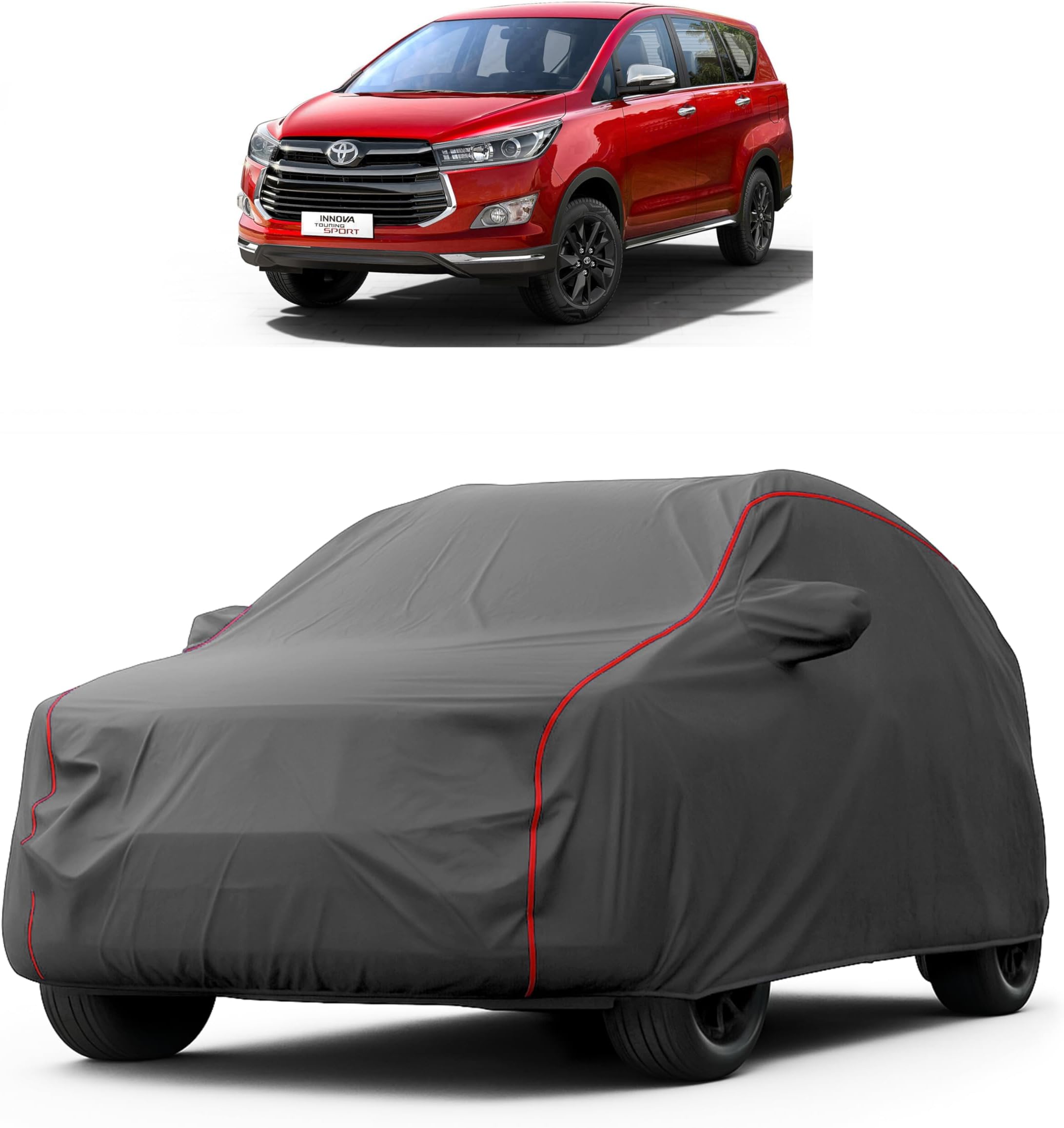 Car Accessorie - Compatible with Toyota Innova Crysta (2016 to 2024) car Cover - Water Proof car Cover - with Mirror Cover - Toyota Innova Crysta car accessorie