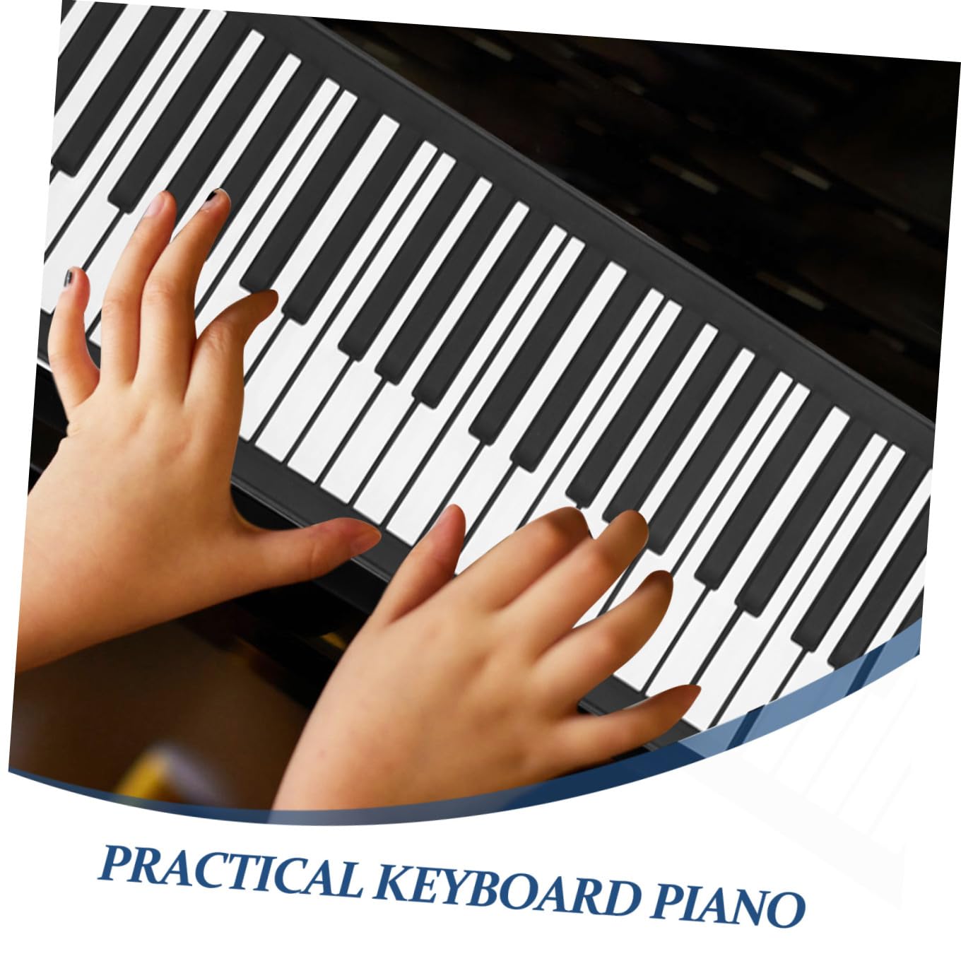 Pianoforte Pieghevole a 61 Tasti in Silicone Nero per Ragazzo Ragazza | Pianoforte Digitale Portatile, 1000 mAh, 128 Timbri, Apprendimento e Intrattenimento, Ingresso Audio MP3