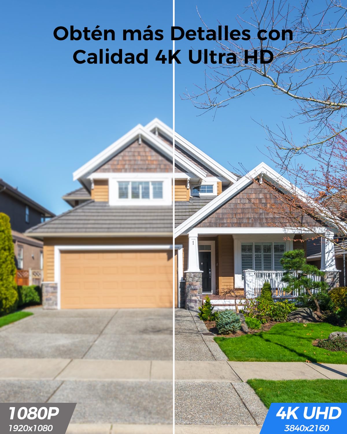 Ctronics Cámara de Vigilancia Exterior 4K para Exteriores WiFi, Cámara PTZ | Visión Nocturna a Color de 8MP, WiFi 2.4/5 GHz, Detección de Personas/Vehículos/Animales, NVR, Audio Bidireccional, IP66
