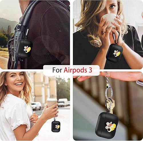 Miniatura 5 de Lindo anime diseñado para AirPods 3 funda 2021 con llavero, anime japonés de TPU suave inalámbrico para AirPods 3, funda protectora de regalo para
