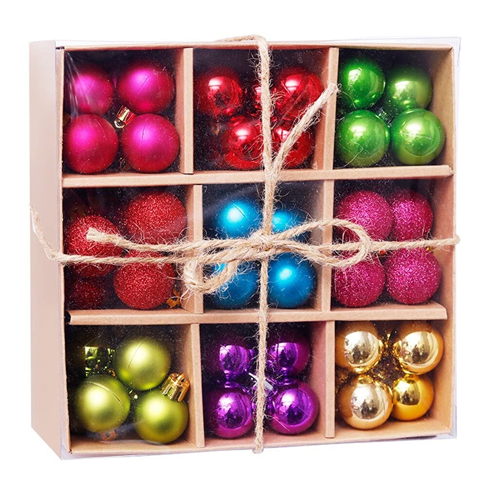 Sepkus Bolas de Navidad,Bola de Navidad,Bolas de Navidad Bolas de árbol de Navidad con Purpurina Bolas de Navidad Coloridas Fiesta de Navidad Hogar Jardín Decoración navideña Regalo de Año Nuevo