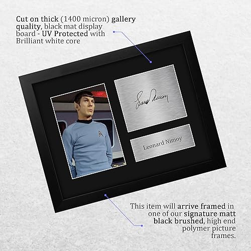 Vista 3 de HWC Trading Leonard Nimoy Star Trek Gifts USL - Imagen impresa con autógrafo para fanáticos de programas de televisión, tamaño carta de EE. UU