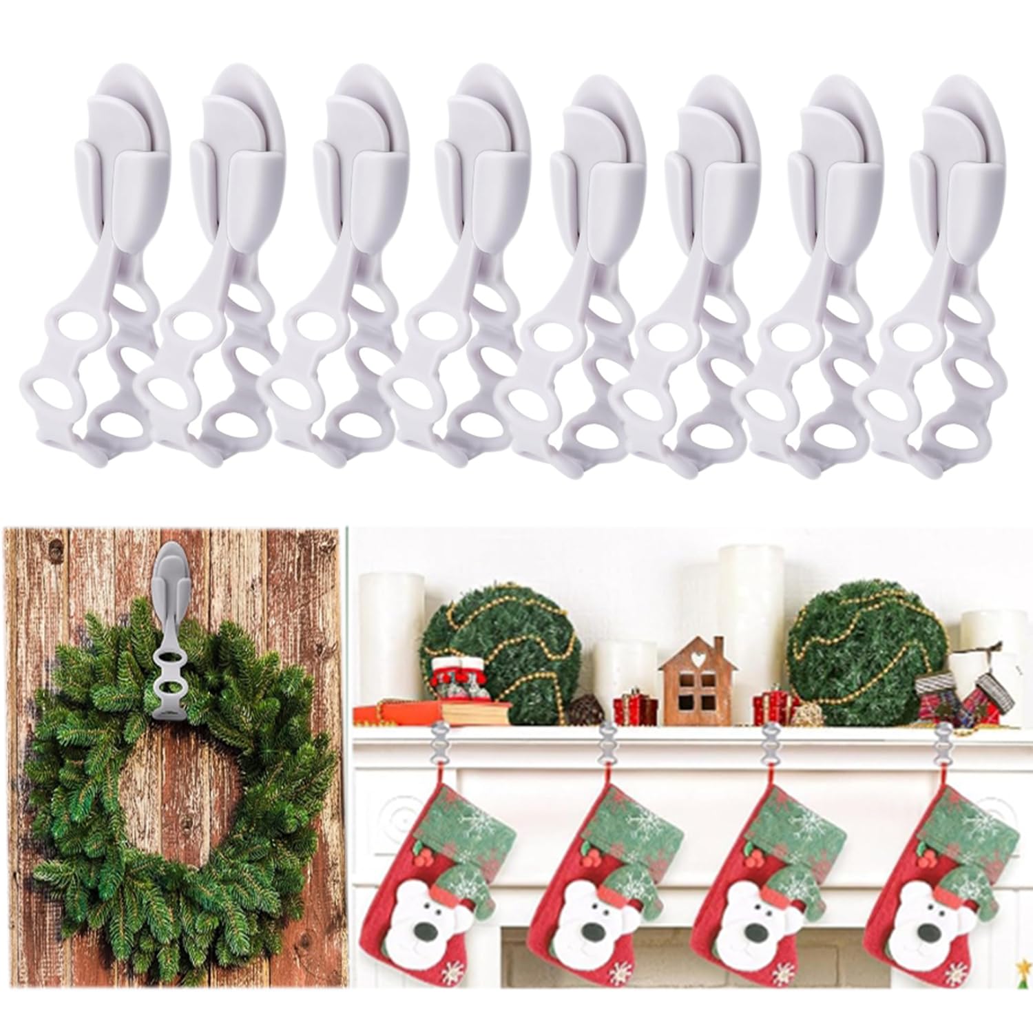 SUZLFTDZSW 8PCS Christmas Garland Ties Wreath Holder- 8.5
