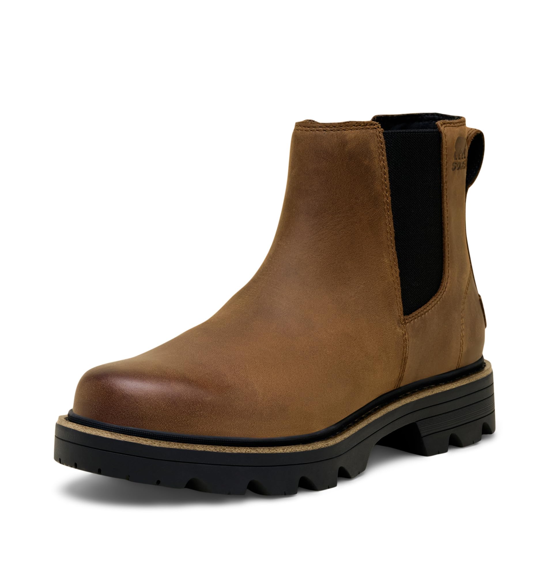 Sorel Women's Revel RD Chelsea Waterproof Boot, Tobacco/Black, 9