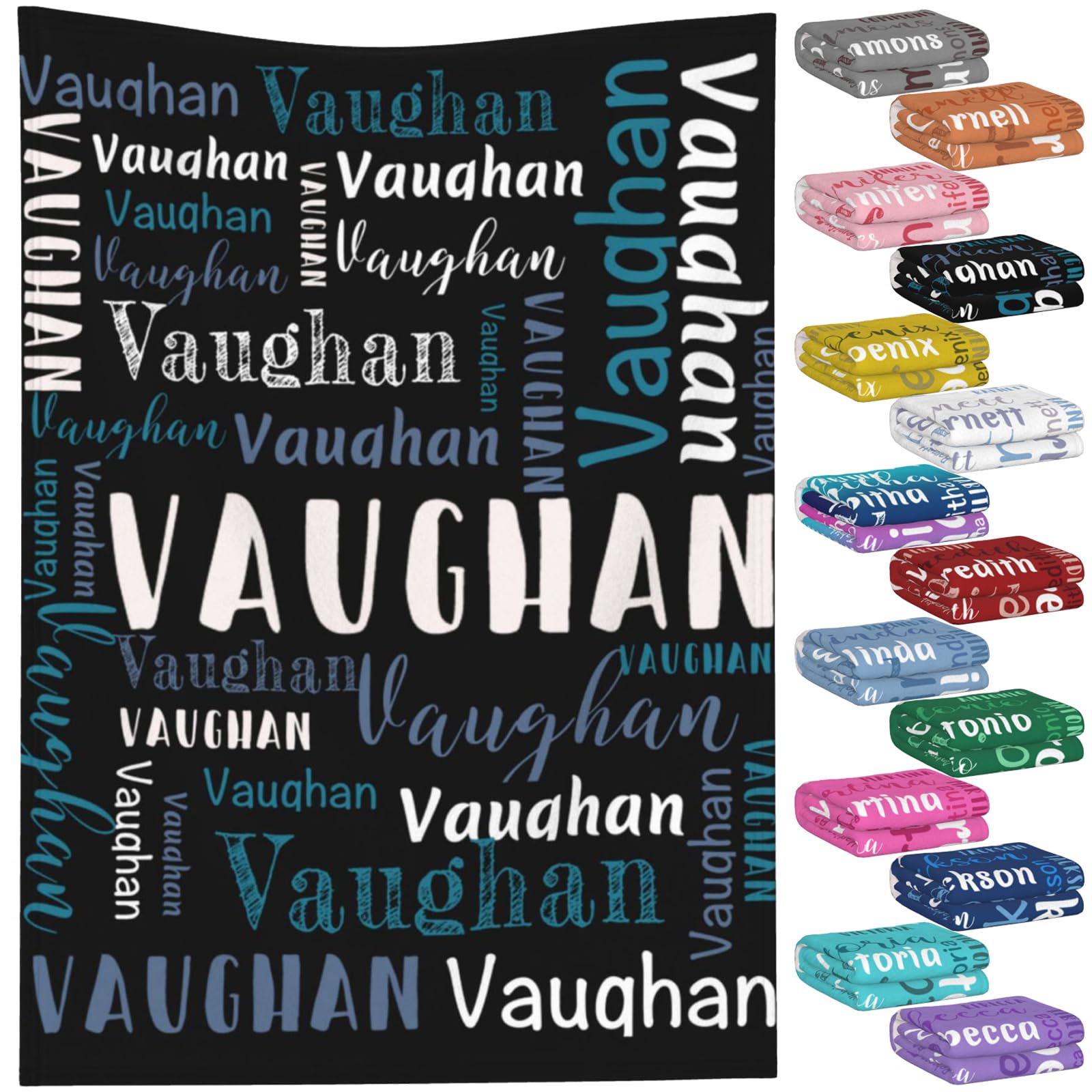 Custom Blankets with Names Personalised Blanket for Kids Baby Adults Customised Name Blanket Birthday Christmas