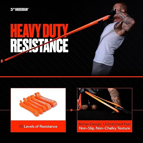 Miniatura 7 de Bandas de resistencia Undersun para entrenar | Bandas de resistencia pesada para entrenamiento de fuerza y asistencia en dominadas | Bandas de