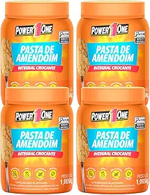 Kit 4x Pasta de Amendoim 1 Kg Cada - Power1One - Sabor 4X CROCANTE