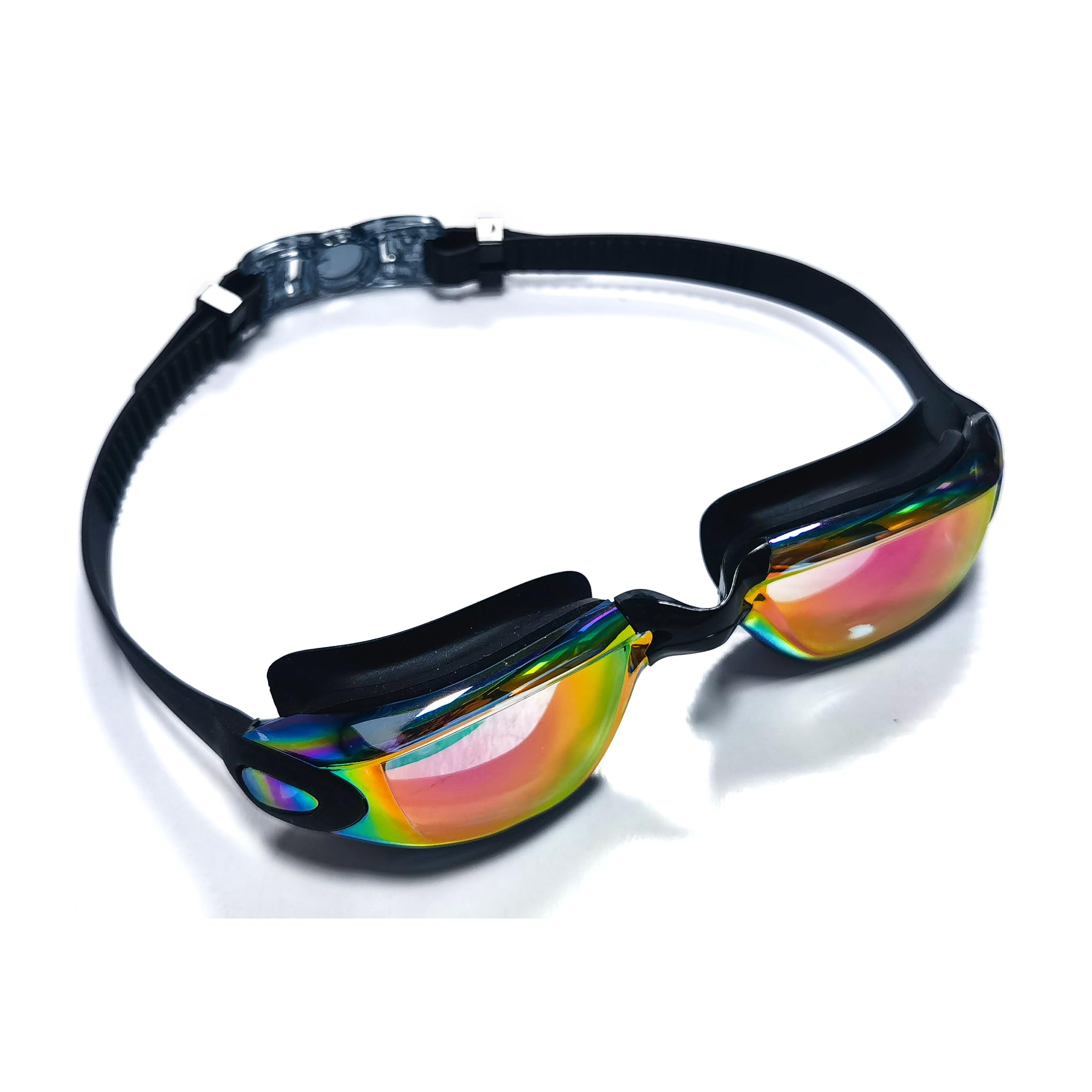 Professionelle Schwimmbrille, schwarzer Rahmen, verstellbarer Schwimmriemen, Training