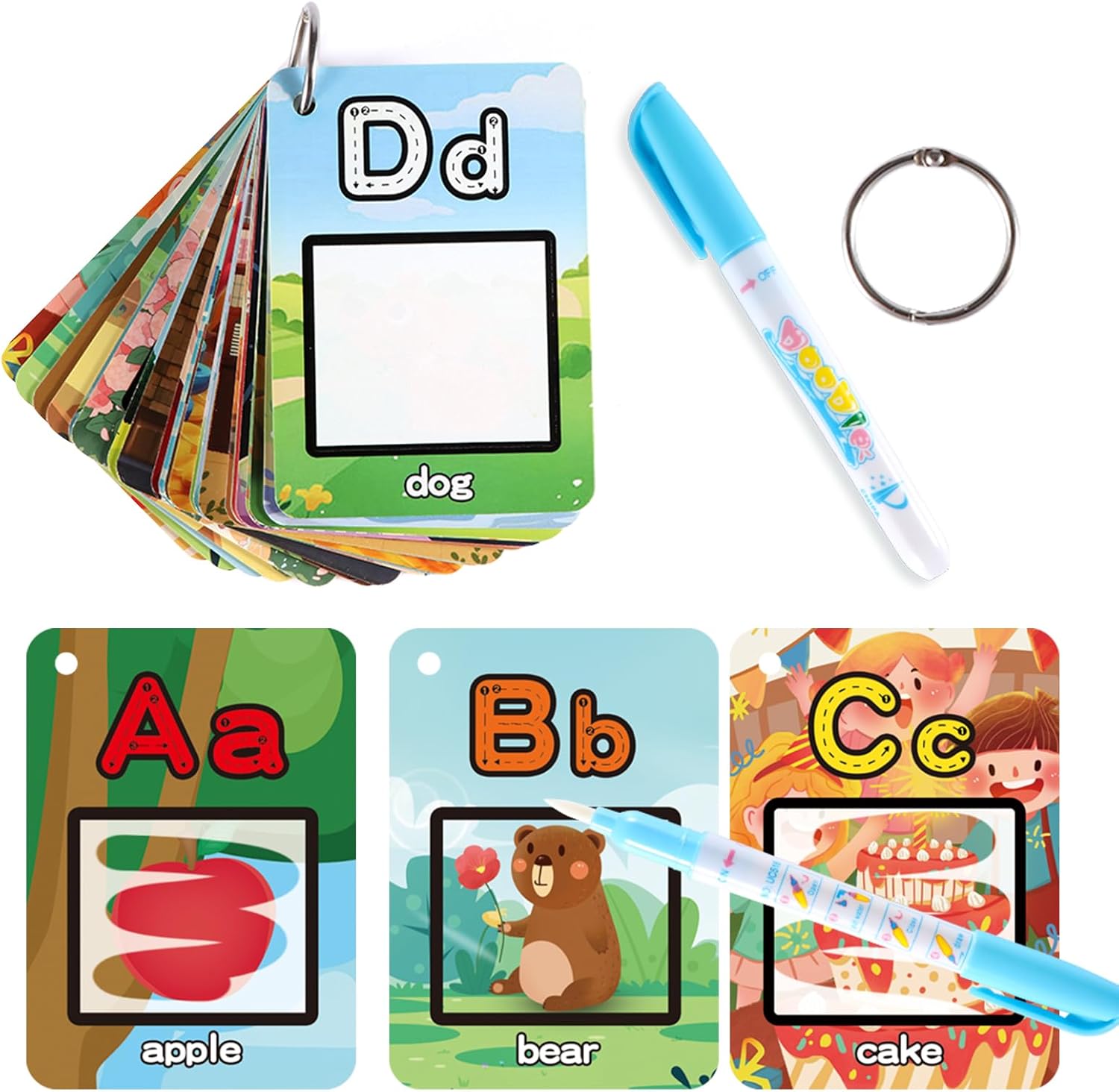 RabvPerce Magic Water Coloring Cards for Toddlers 2 3 4 5 6 Years Old, Journey