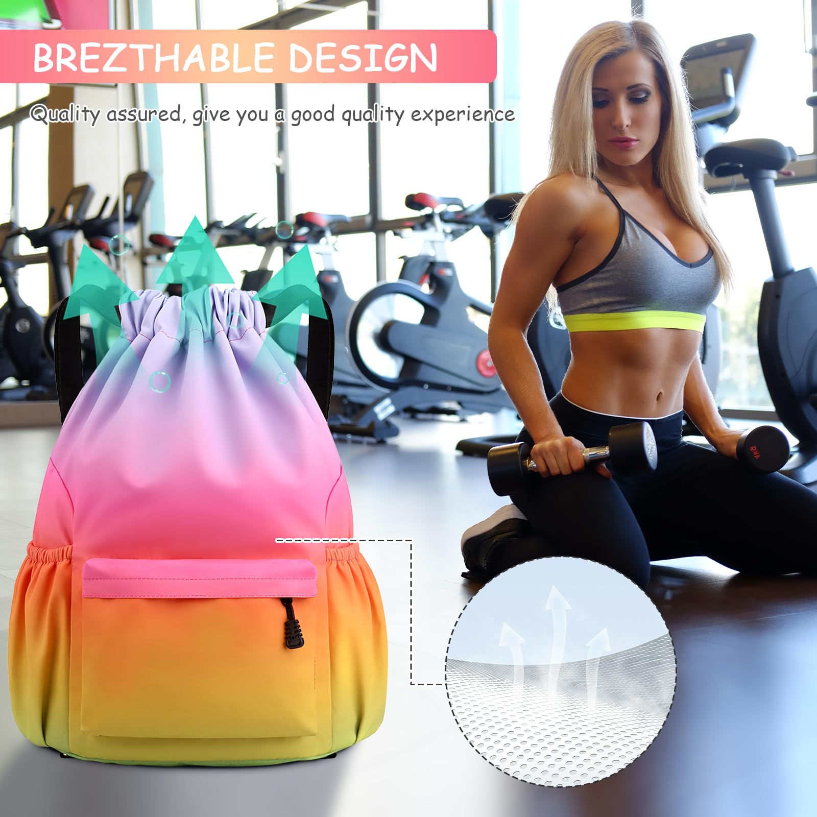 Fadeeg Sacca Sportiva,Unisex Sacchetto Sportivo Borsa Con Coulisse Sacca Palestra Sacchetta Sportiva Per Bambini E Adulti