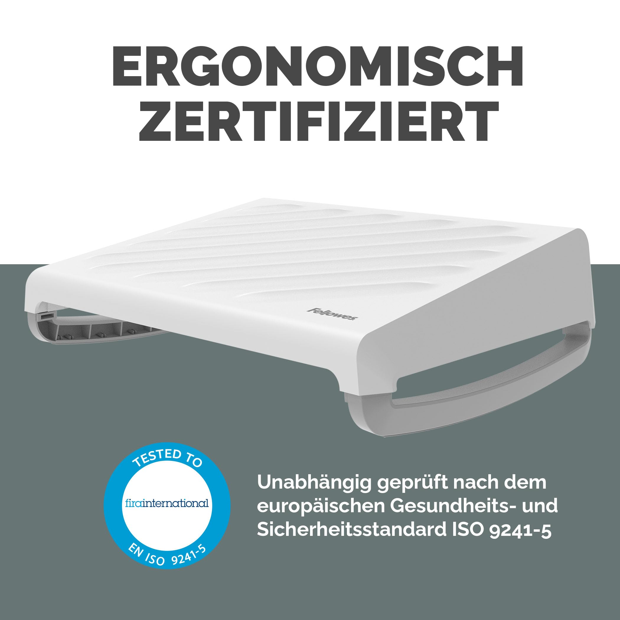 Fellowes Breyta™ – Ergonomische Fußstütze – Verstellbarer Fußhocker für unter den Schreibtisch, für Büro und Zuhause – 98% recycelte Materialien – 100% recycelbar – 5 Jahre Garantie – Weiß