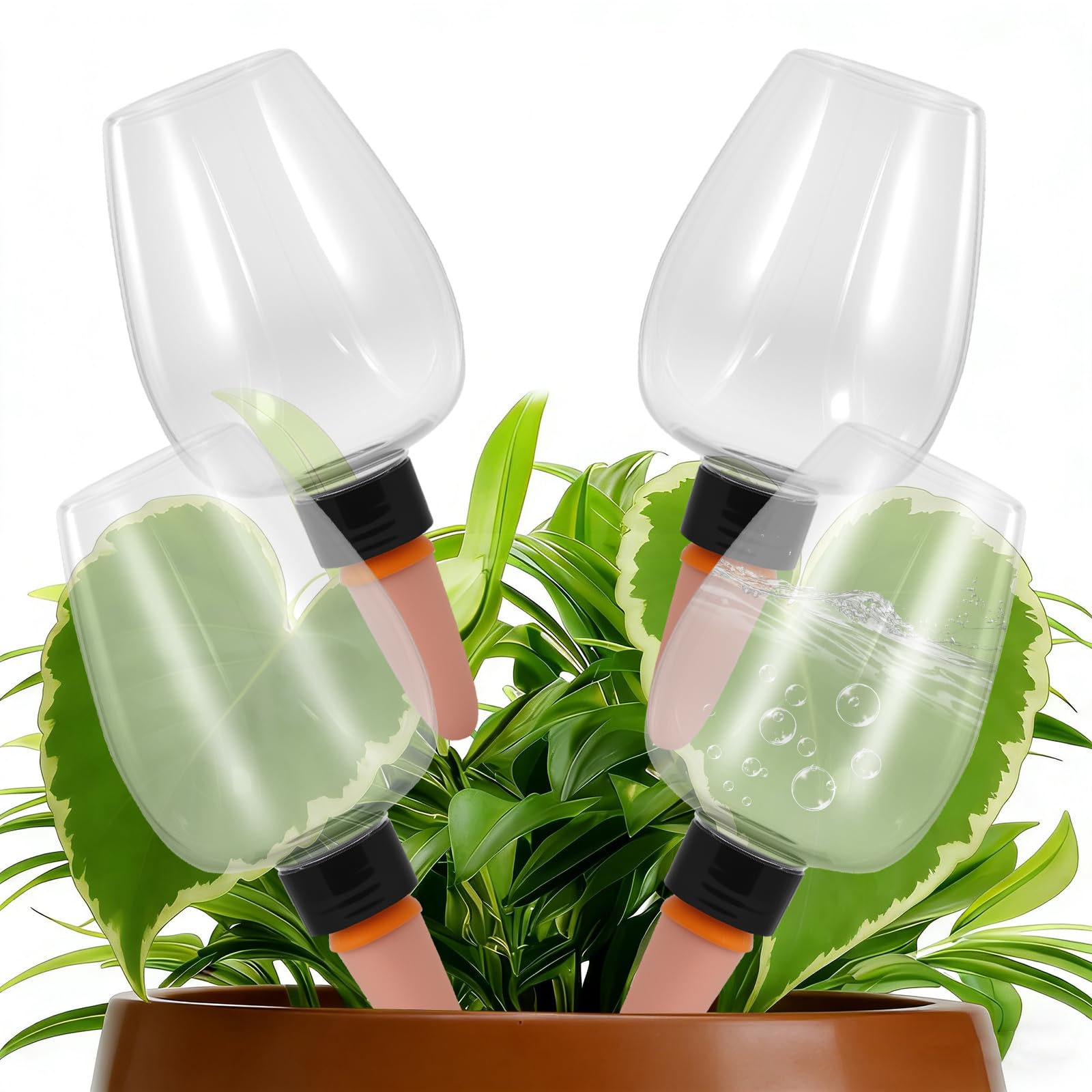 Lot de 4 boules d'arrosage, 500 ml, irrigation automatique des plantes, distributeur d'eau pour l'arrosage automatique des plantes d'intérieur et de jardin