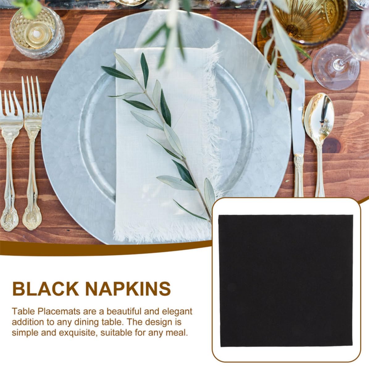 PRETYZOOM 100 Servilletas de Papel Negro Absorbentes y Elegantes para Cenas y Decoraciones de Boda, Paquete de 100 Unidades, Diseño Grueso y Preventivo de Fugas