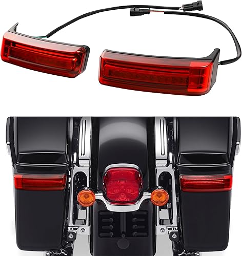 Miniatura 6 de TCT-MOTORPARTS Soporte de relleno de alforjas con luz LED + luces de giro de freno para Harley Road Street Glide 2014-2023 2019