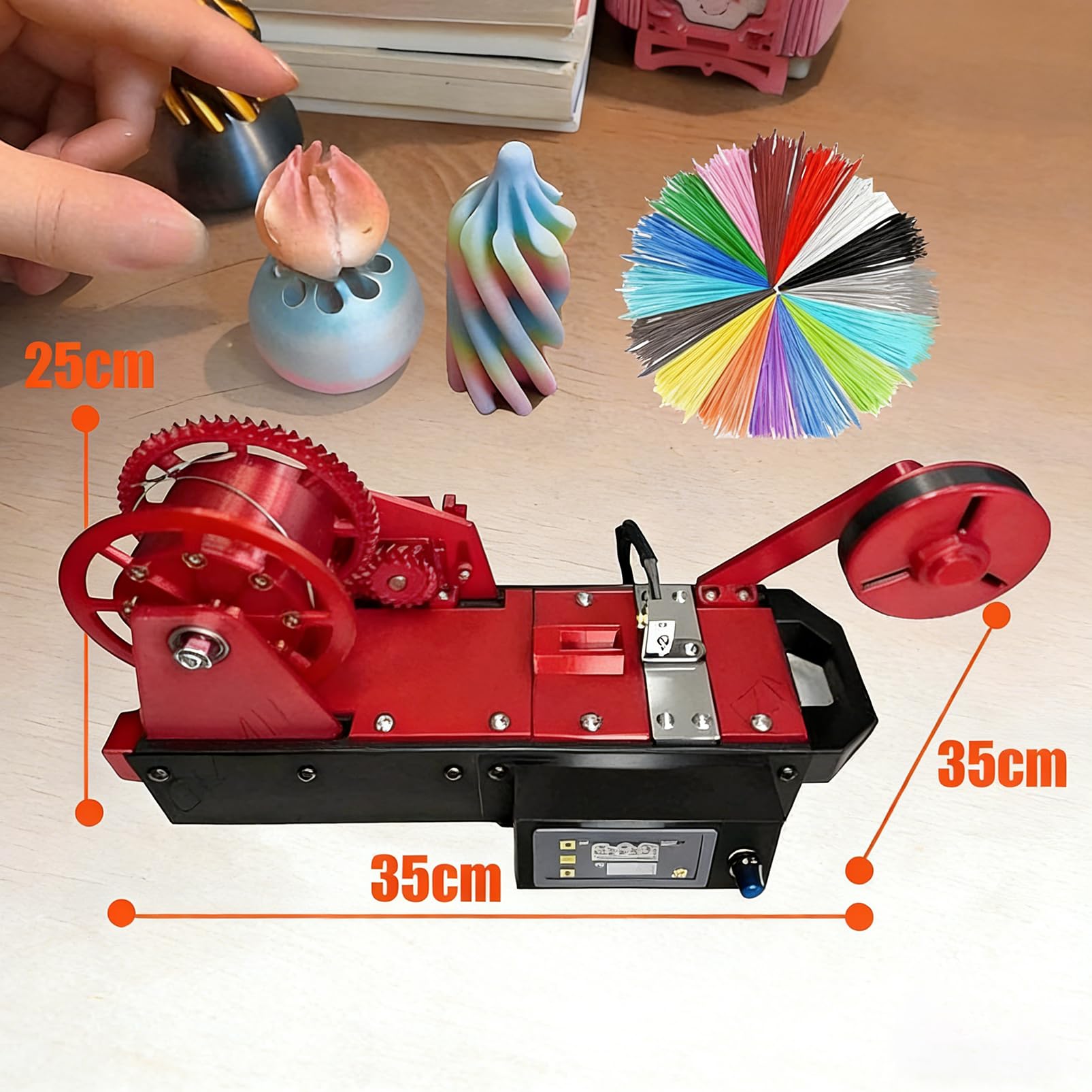 Wytłaczarka do filamentów 3D recykling plastikowych butelek do 1,75 mm filament PETG PLA, inteligentne sterowanie LCD, przenośna maszyna biurkowa dla ekologicznych majsterkowiczów, cicha praca, do