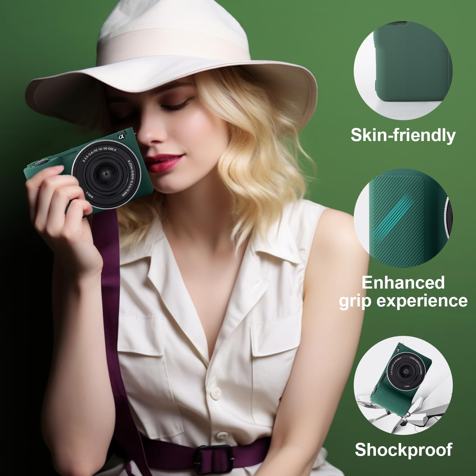VOVMOEYA Camera Case for Sony ZV-E10 II with 2 Screen Protectors and 1 Hot Shoe Cover, Alpha ZVE10II Silicone Case - Image 4