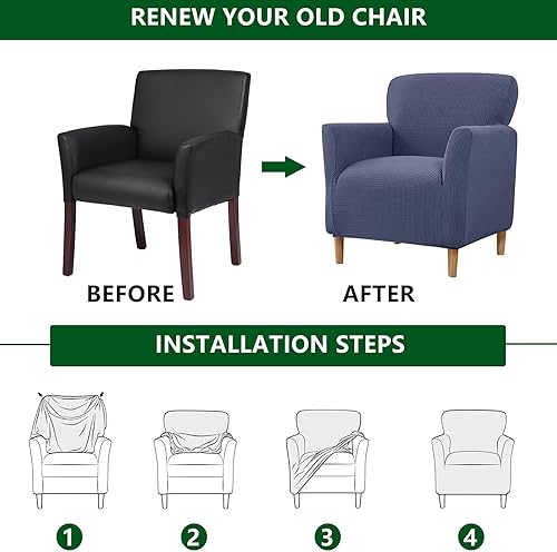 Miniatura 6 de CRFATOP Funda elástica para sillón moderna de mediados de siglo, 1 pieza, de jacquard, con brazos, suave, impermeable, para sala de estar, protector