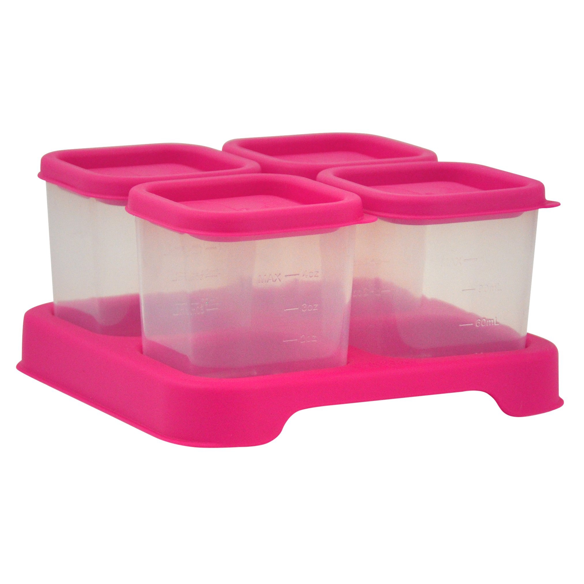 green sprouts Fresh Baby Food Unbreakable Cubes (4oz/4pk) | Store, carry, & serve homemade baby food | Lid provides leak-proof seal, Made from safer