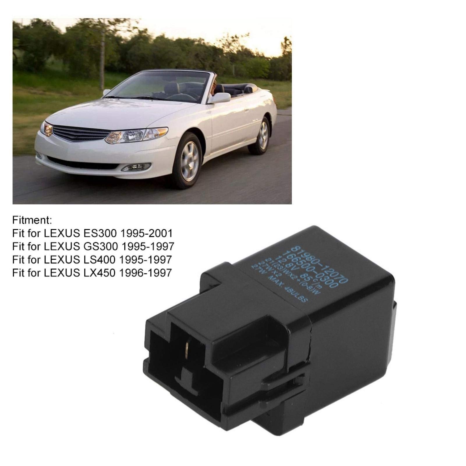Acouto 81980-12070 Flasher Relay Turn for 4 Runner 1995-2002 for Camry 1995-2001 for Corolla 1995-1997 Car Flasher Relay Replacement Auto Accessory
