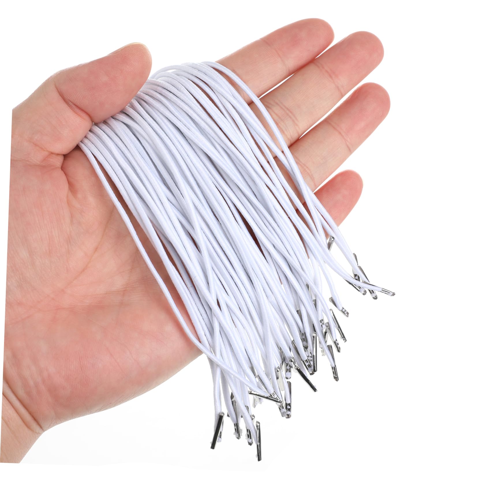 NUOBESTY 600 Piezas De Cordón Elástico Con Extremos De Metal Carrete De Punto Para Coser Manualidades Banda Elástica Cordones De Púas Cordones De Cuentas Manualidades Para Adultos