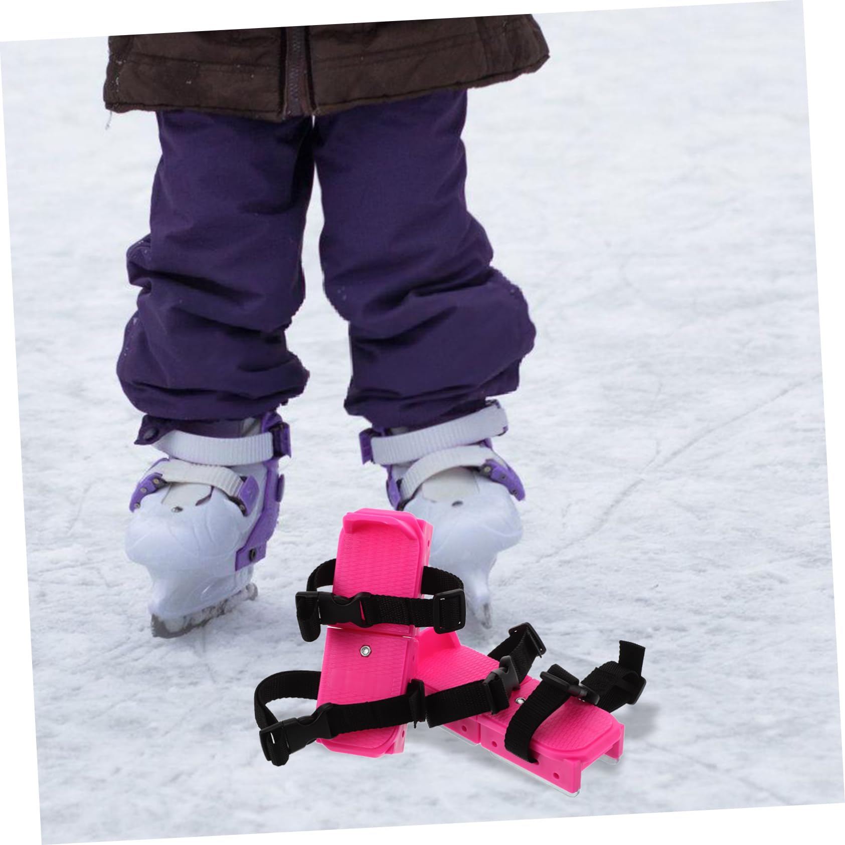 Abaodam Pattini da Ghiaccio Regolabili per Ragazzi, Scarpe Invernali Rosa in Pp+Metallo Design Facile, per Sport Invernali e Piste di Pattinaggio