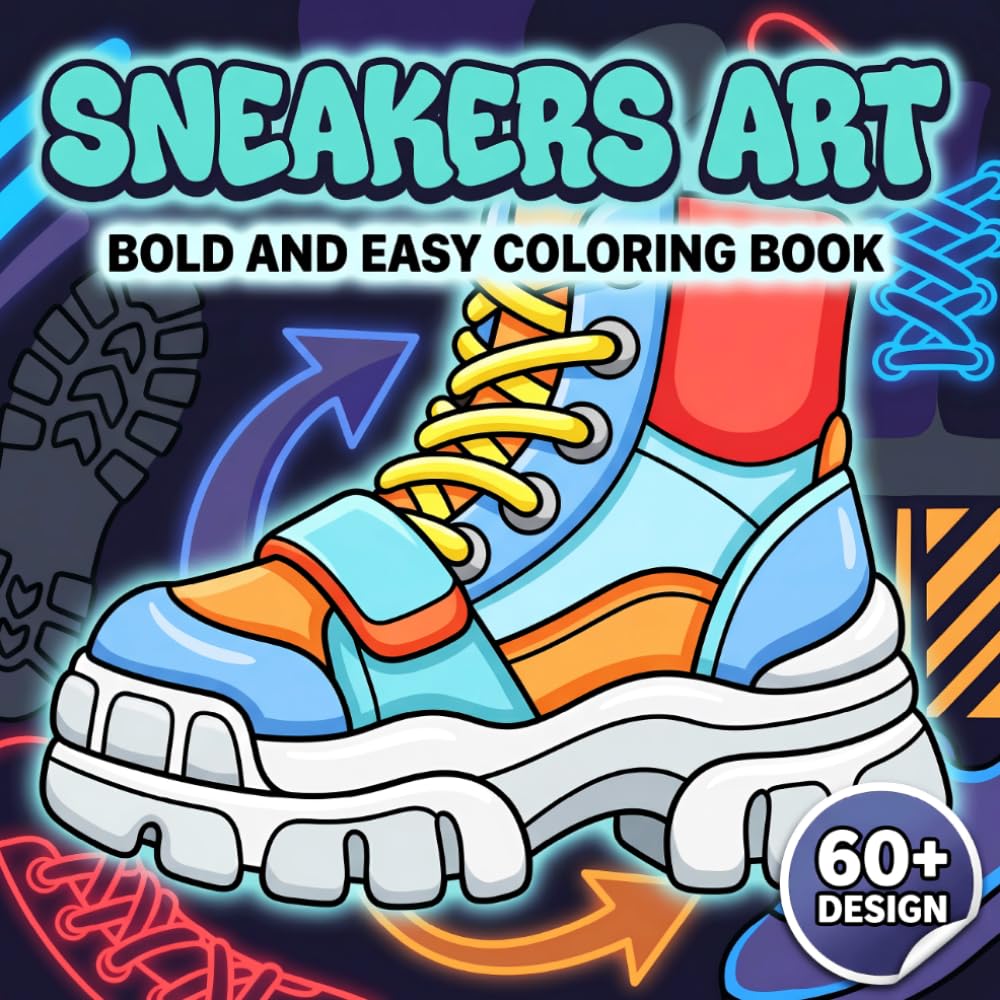 Sneakers Art Coloring Book: Over 60 Modern Streetwear-Inspired Shoe Pages For Adults And Teens Who Enjoy Relaxing, Creating, And Stylish Escapes