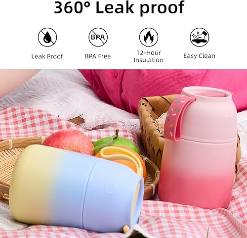 Miniatura 4 de Termo para comida caliente para adultos y niños  boca ancha, tarro de alimentos aislado de 26 onzas con cuchara, termo de sopa a prueba de fugas