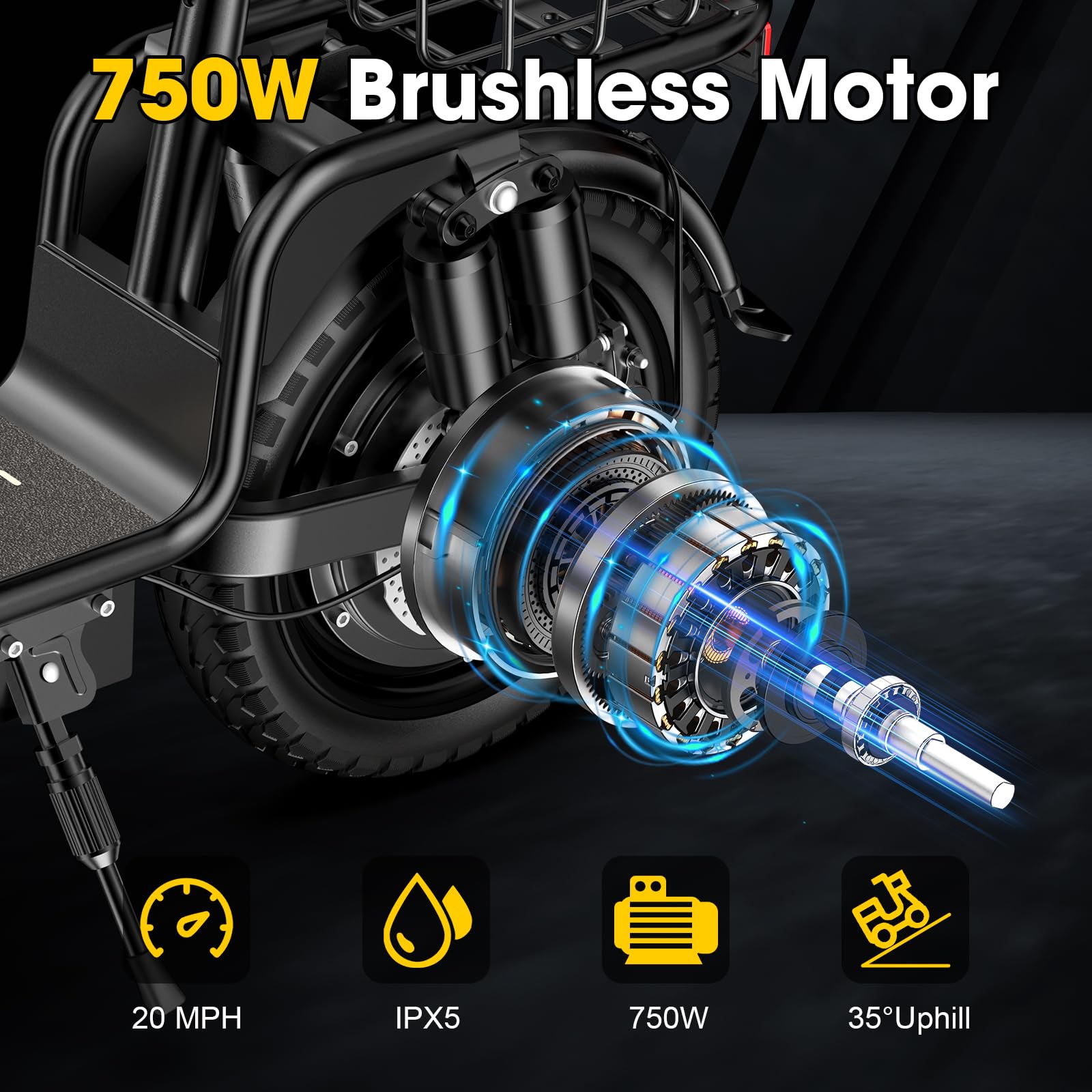 INSDRGN Adults Electric Scooter with Seat, 48V 10.4AH Foldable Electric Scooter,14