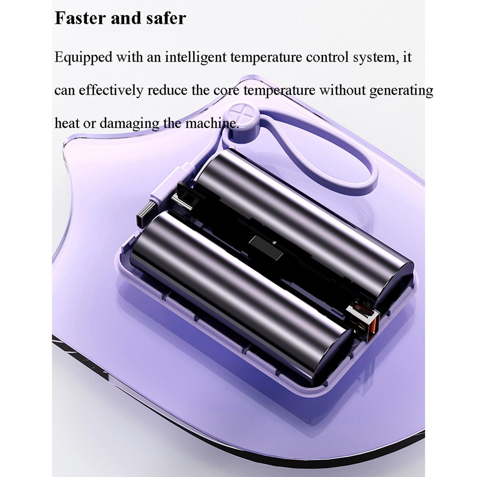 2 szt. 10000 mAh Mini samodzielny przewodowy powerbank PD20W kompaktowy przenośny szybki zasilacz mobilny o dużej pojemności,Purple