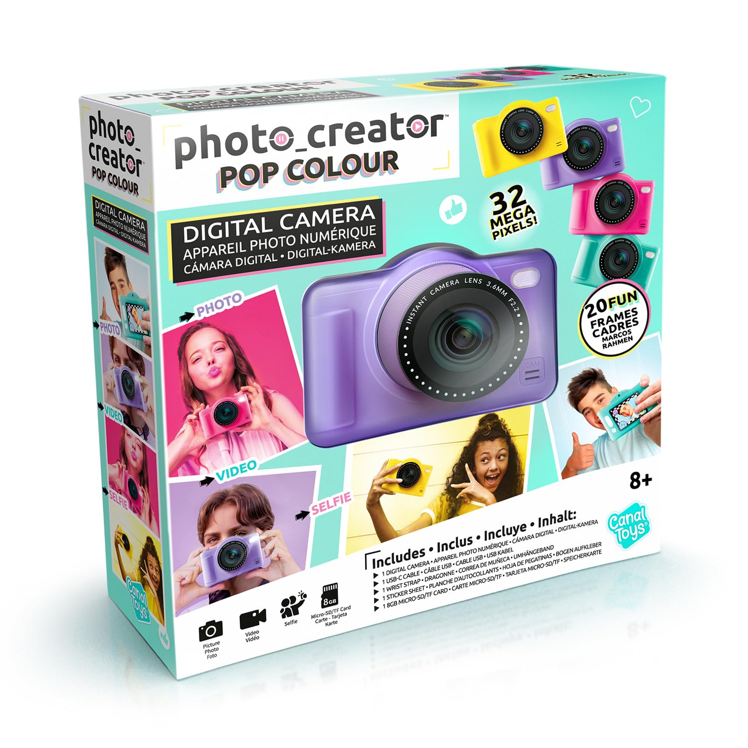 Canal Toys - Photo Creator - Appareil Photo Pop Numérique Violet pour Enfants De 8 Ans Et Plus - Selfie Et Caméra Vidéo avec Filtres Amusants - Idée Cadeau Tendance À Emporter Partout - CLK 041