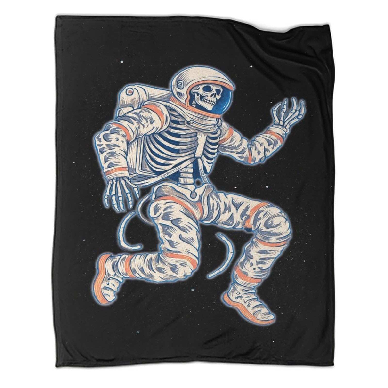 kaiyun Astronaut Skeleton in Space Printed Blanket 3D Design Bedspread Soft Warm Microfiber Throws And Patchwork Quilts 40x50inch(100x130cm)