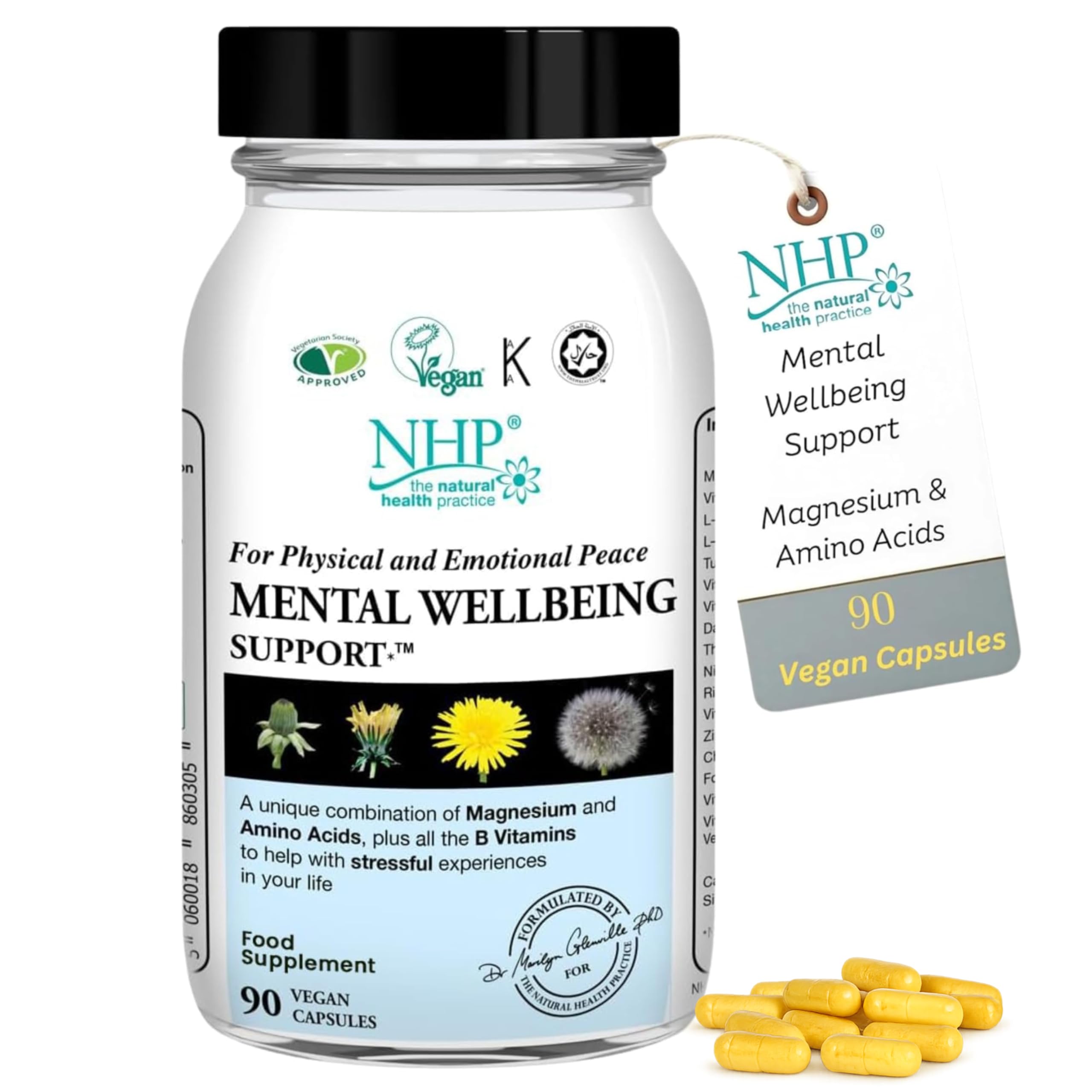 – NHP Advanced Mental Wellbeing Support – A Scientifically Formulated Blend of Nutrients to Enhance Physical and Emotional Resilience During Stressful Periods - 90 Vegan Capsules