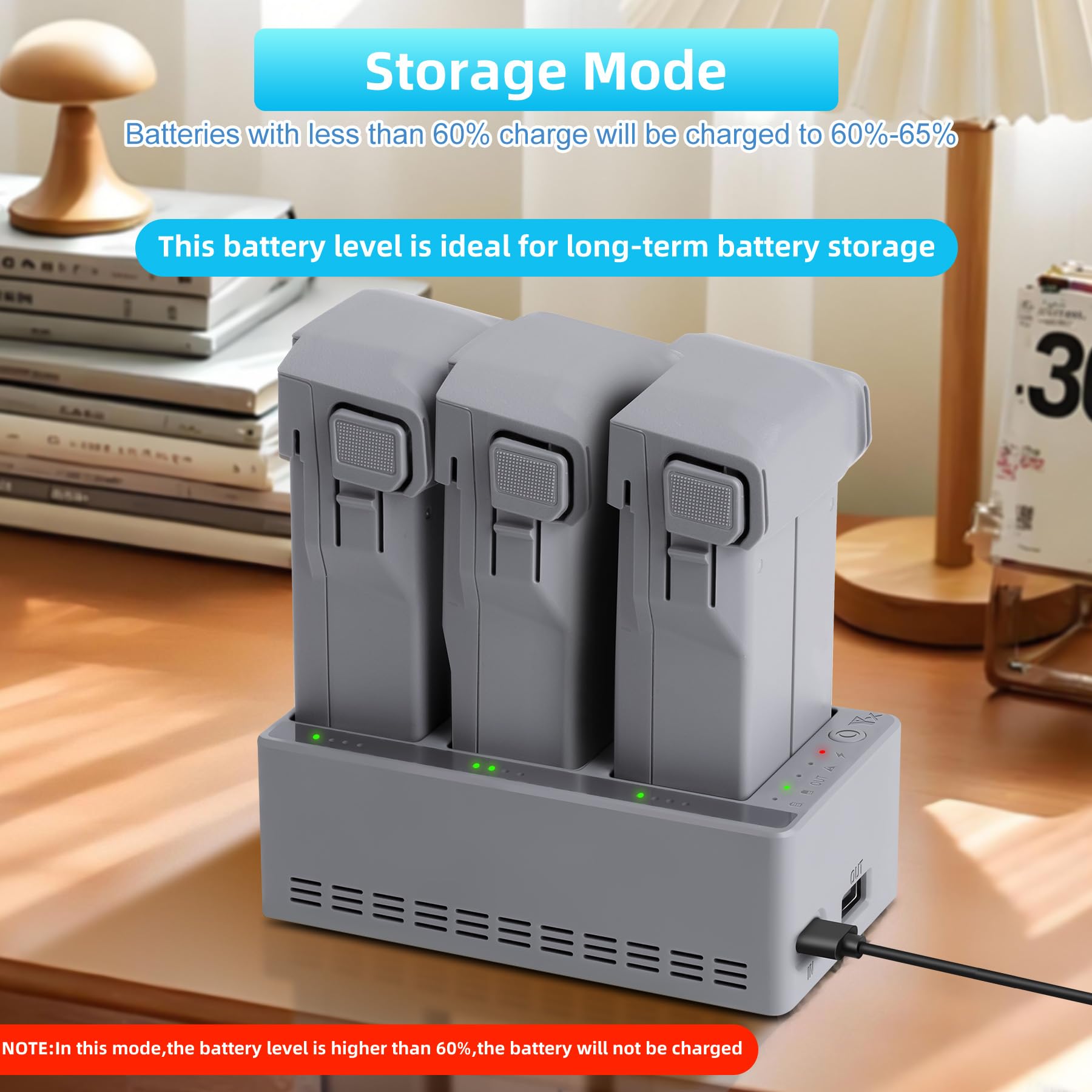 Chargeur de batterie rapide 100 W avec charge de stockage pour drone DJI Mini 5 4 3 Pro, hub de charge bidirectionnel, charge trois batteries accessoires