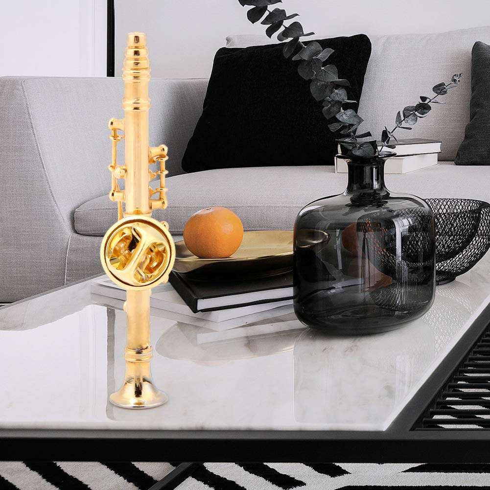 Broche Clarinette Plaquée Or - Bijou Instrument De Musique - Accessoire Élégant Avec Boîte Cadeau