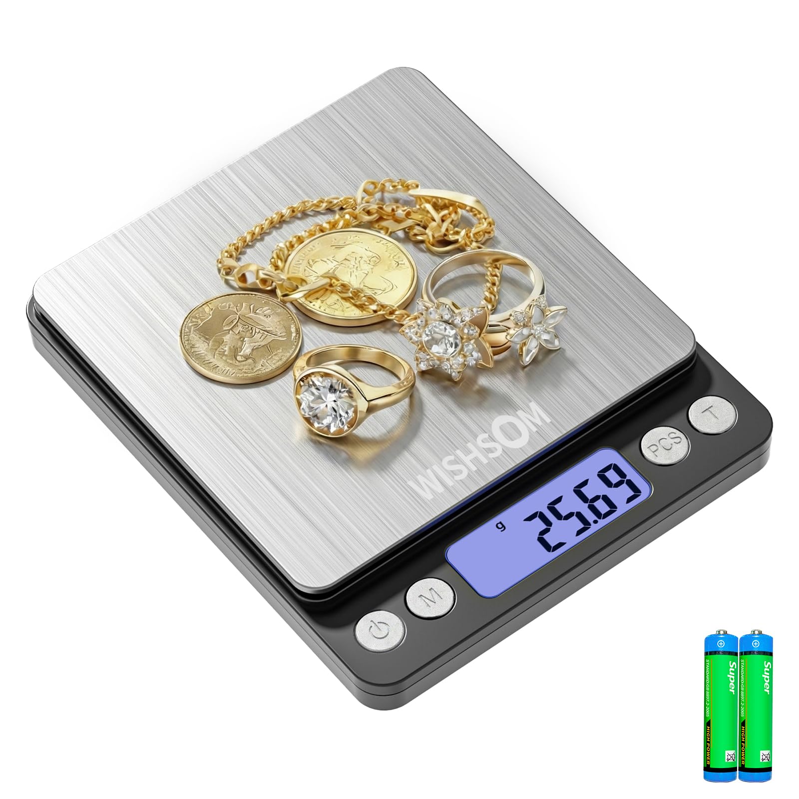 Bilancia digitale per gioielli, 500 g x 0,01 g, bilancia d'oro di precisione per gioiellieri e collezionisti,