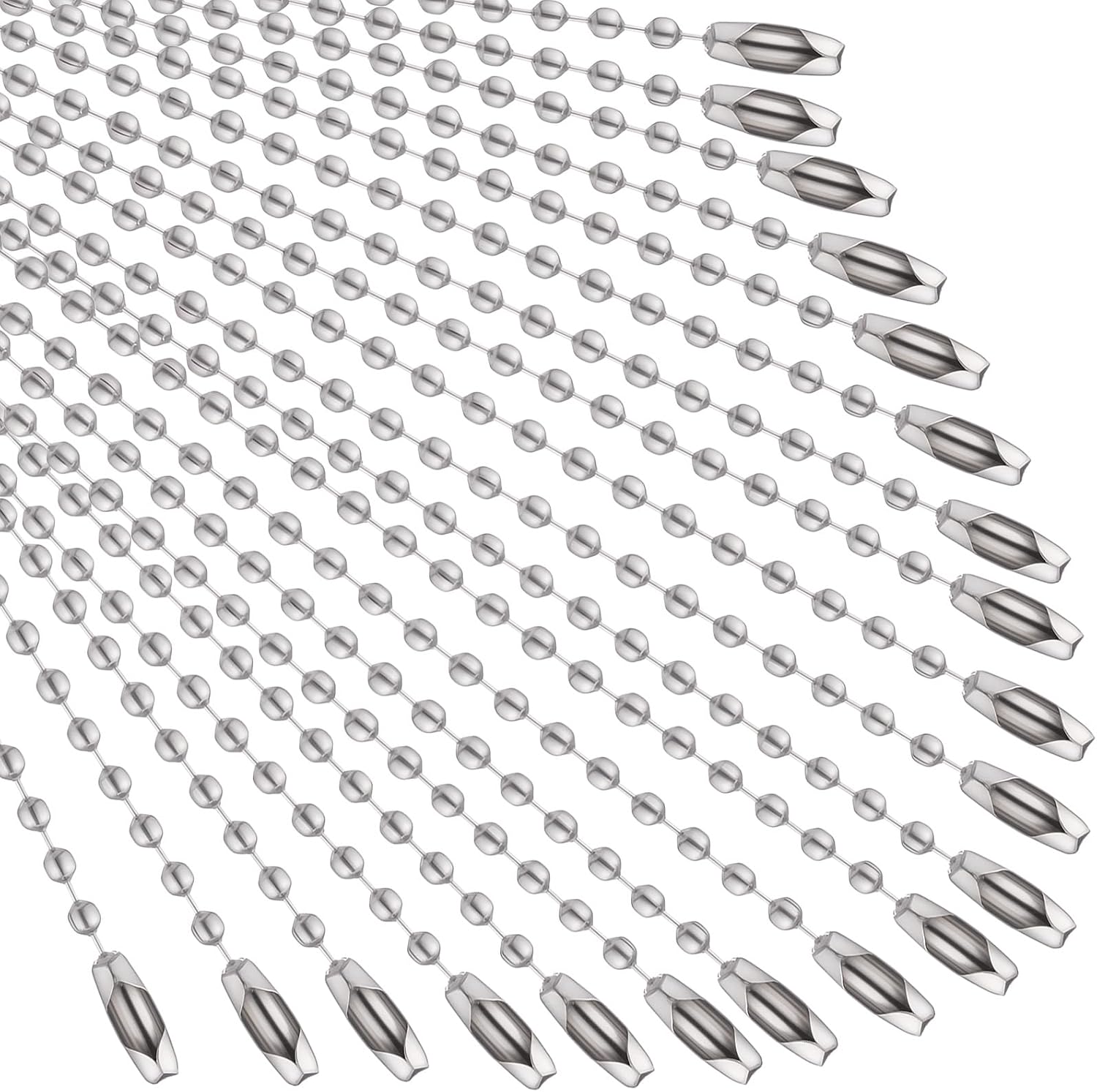 Hicarer 200 Pack Colored Bead Keychain Metal Hanging Chains, Metallic Color