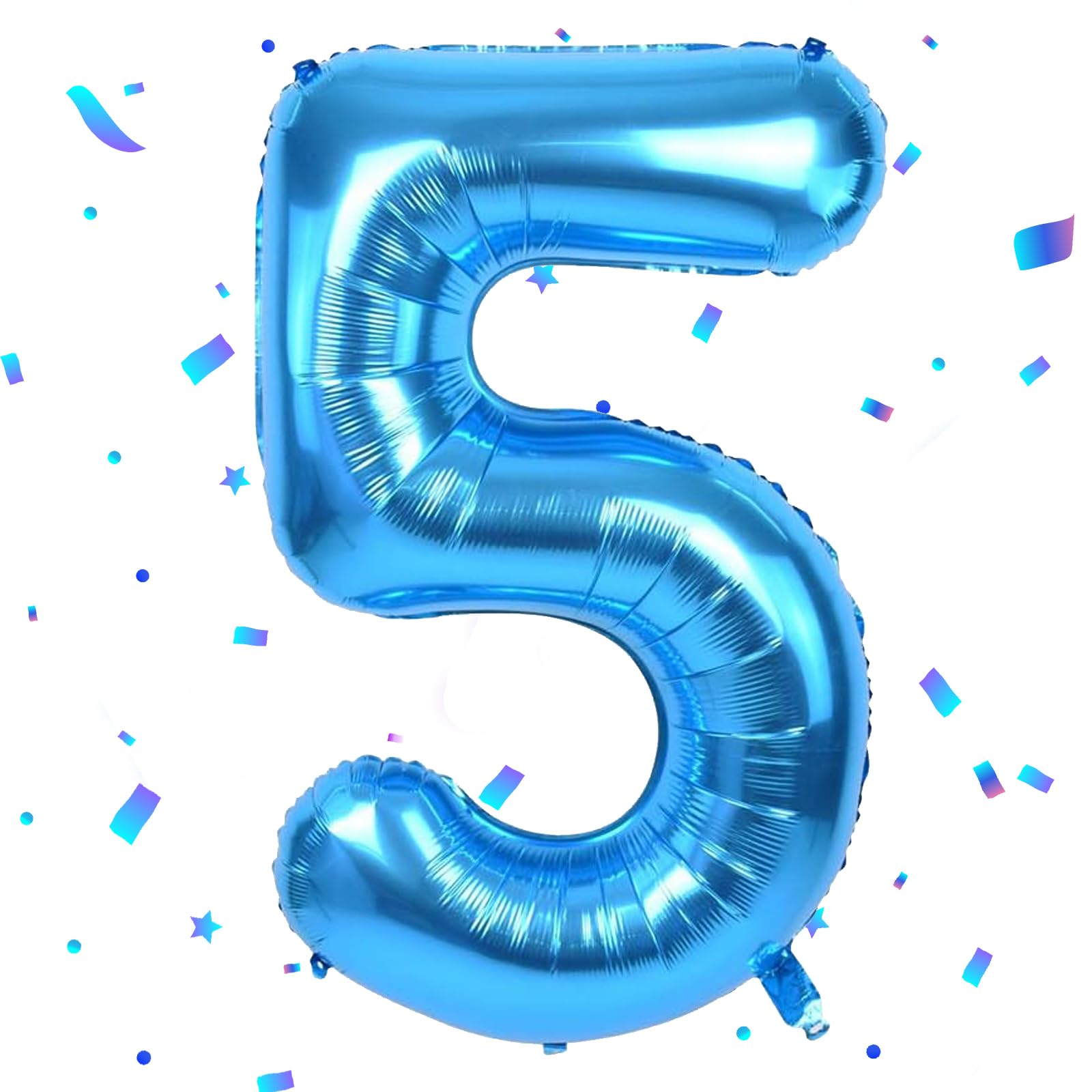 Blue Balloon 5 - 40 Inch Foil Balloon, 101 cm Number Balloon, Helium Balloon for 5 Years Birthday Decoration Children Girls Boys โ image 1