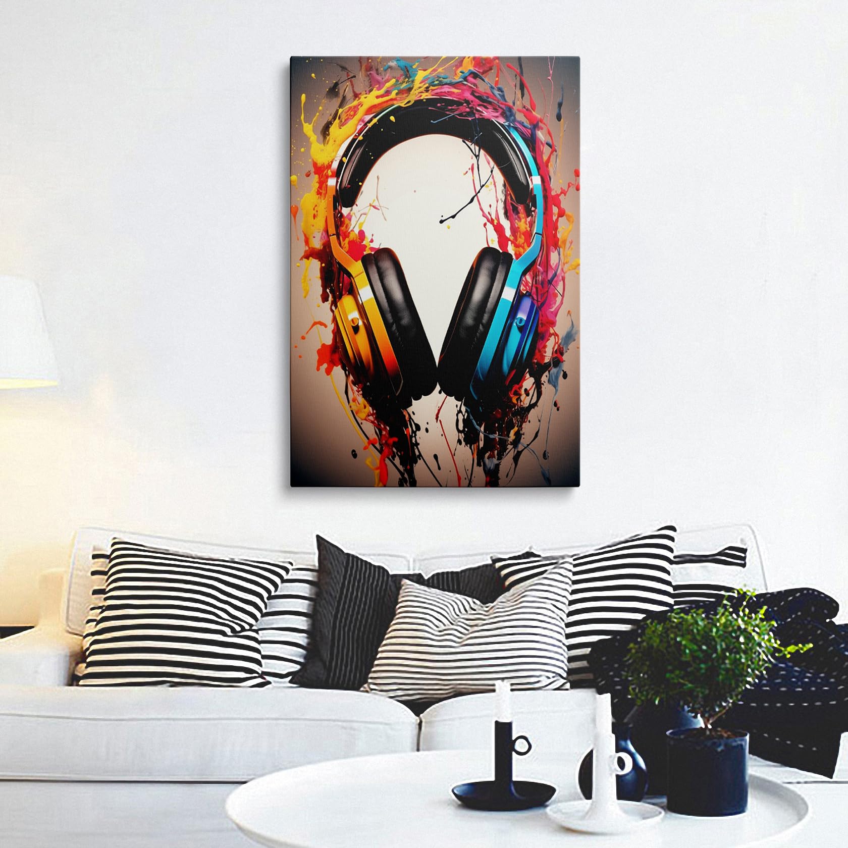 Amazon.com: Framed Banksy Graffiti Colorful DJ Headphone Earphone